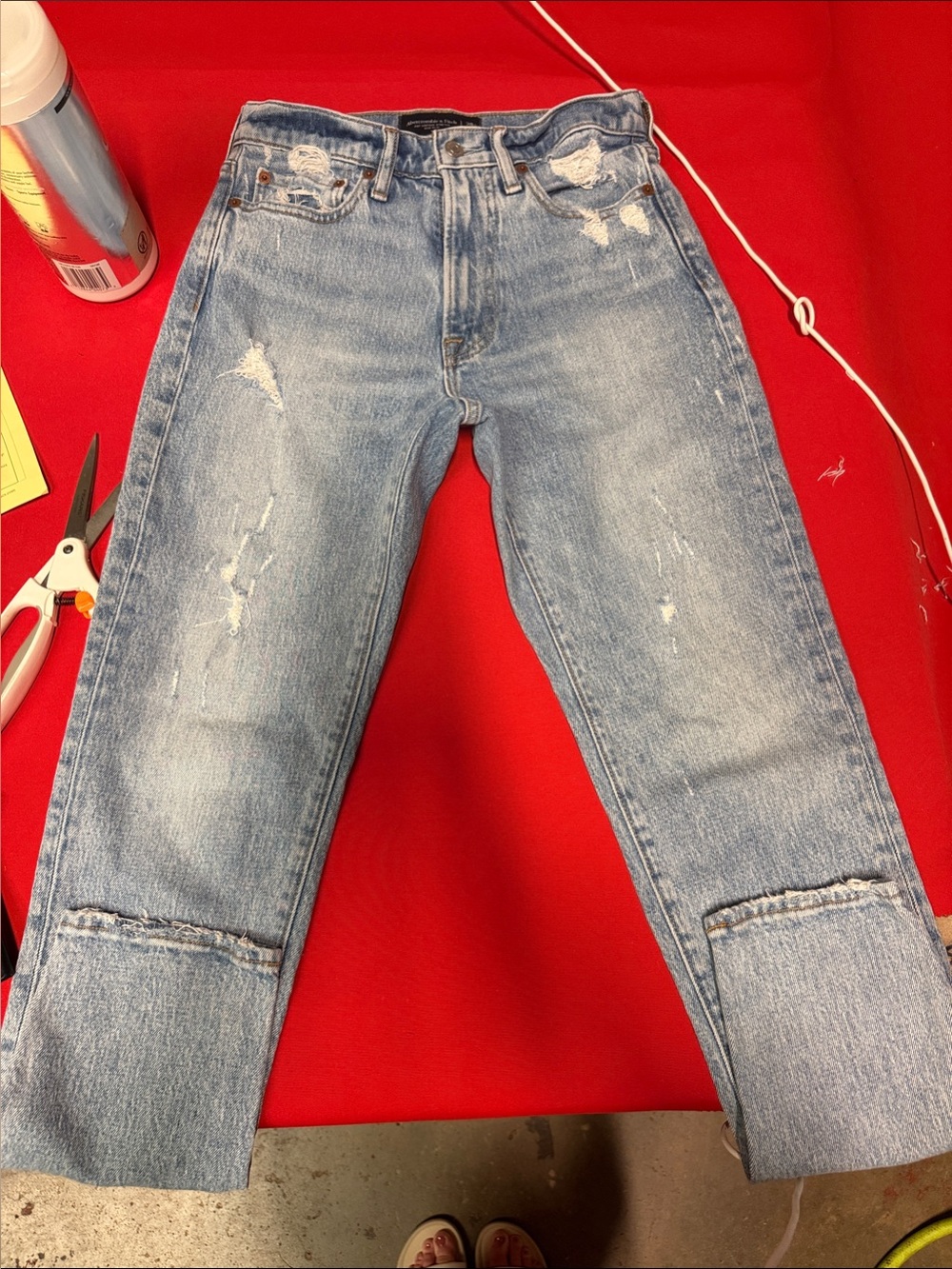 Men's Distressed NWOT Abercrombie & fitch vintage stretch 90s slim jeans 28w/30l